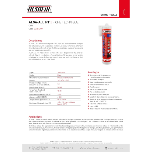 Colle universelle ALSA-ALL High Tack 290 ml - 23757290 - Alsafix