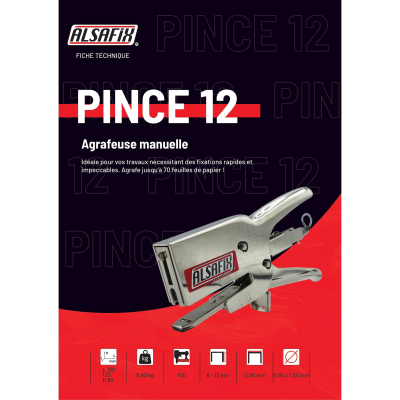 Pince agrafeuse manuelle pour gros travaux PINCE 12 - 25RPB121 - Alsafix 2