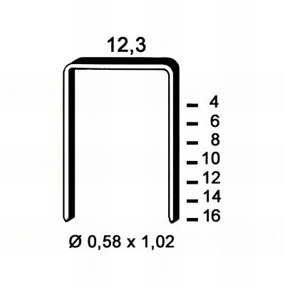 10 000 agrafes galvanisées AD-08 - 12,3 x 8 x D. 0,58 x 1,02 mm - 6AD081 - Alsafix 2