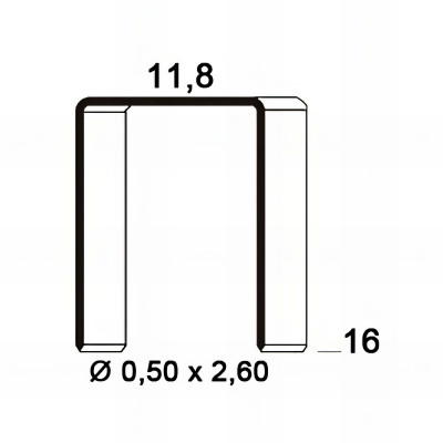 40 000 agrafes galvanisées BA-16 - 11,8 x 16 x D. 0,5 x 2,6 mm - 6BA161 - Alsafix 2