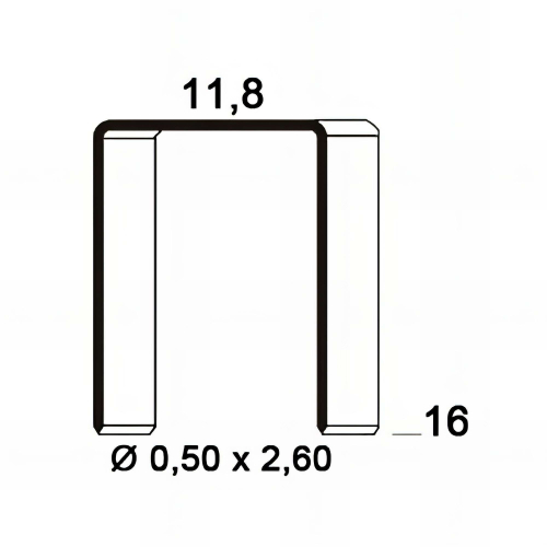 40 000 agrafes galvanisées BA-16 - 11,8 x 16 x D. 0,5 x 2,6 mm - 6BA161 - Alsafix