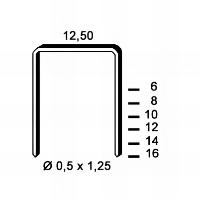 5 000 agrafes galvanisées D-14 - 12,5 x 14 x D. 0,5 x 1,25 mm - 6D-141 - Alsafix 2