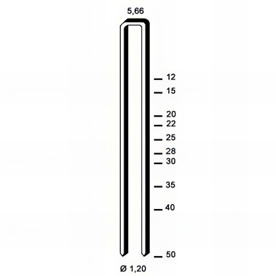 4000 agrafes E-30 INOX A2 - 5,66 x 30 x D. 1,2 mm - 6E-309 - Alsafix 2