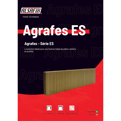 5 200 agrafes INOX ES-26 - 5,9 x 26 x D. 0,9 x 1,2 mm - 6ES269 - Alsafix