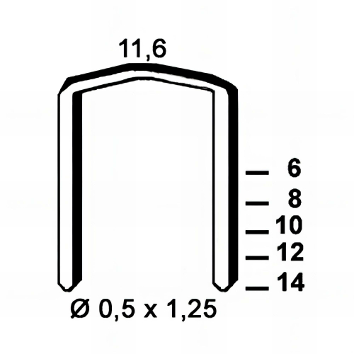 5 000 agrafes galvanisées FB-06 - 11,6 x 6 x D. 0,5 x 1,25 mm - 6FB061 - Alsafix