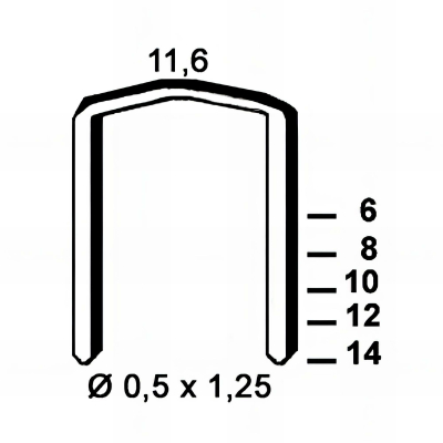 4 000 agrafes galvanisées FB-12 - 11,6 x 12 x D. 0,5 x 1,25 mm - 6FB121 - Alsafix 2