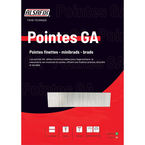 7 000 pointes sans tête INOX en bande D. 1,2 x L. 14 mm GA-14 - 6GA149 Alsafix