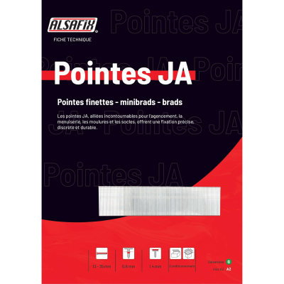 10 000 finettes microbrads galvanisés en bande D. 0,8/1,25 x L. 25 mm JA-25 - 6JA251 Alsafix