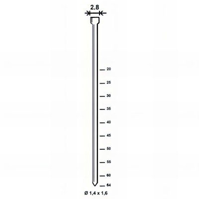 2 500 finettes brads INOX en bande D. 1,4/1,6/2,8 x L. 45 mm N-45 - 6N-459 Alsafix 2