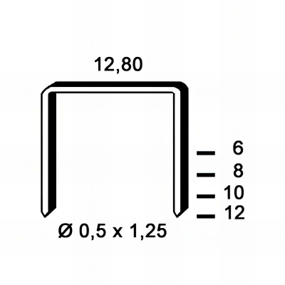 8 000 agrafes galvanisées P-10 - 12,8 x 10 x D. 0,5 x 1,25 mm - 6P-101 - Alsafix 2