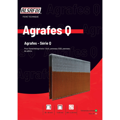 7 500 agrafes Q-50 INOX - 11,3 x 50 x D. 1,85 x 2,03 mm - 6Q-509 - Alsafix