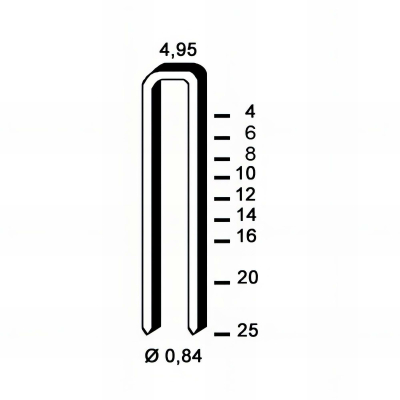 10 000 agrafes galvanisées TB-12 - 4,95 x 12 x D. 0,84 mm - 6TB121 - Alsafix
