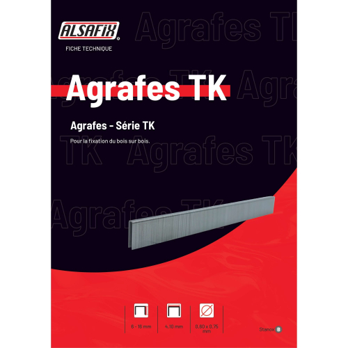 20 000 agrafes STANOX TK-14 - 4,1 x 14 x D. 0,6 x 0,75 mm - 6TK141 - Alsafix