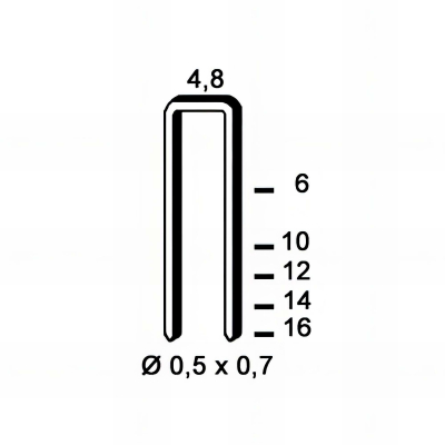 23 000 agrafes galvanisées U-10 - 4,8 x 10 x D. 0,5 x 0,7 mm - 6U-101 - Alsafix 2