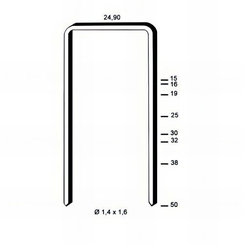 7 700 agrafes galvanisées WC-25 - 24,9 x 25 x D. 1,4 x 1,6 mm - 6WC251 - Alsafix
