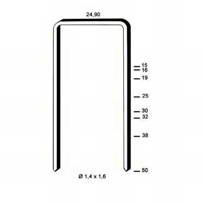 6 300 agrafes galvanisées WC-32 - 24,9 x 32 x D. 1,4 x 1,6 mm - 6WC321 - Alsafix 2