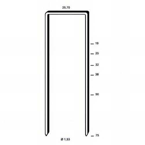 4 000 agrafes galvanisées résinées WD-38 - 25,7 x 38 x D. 1,53 mm - 6WD381 - Alsafix
