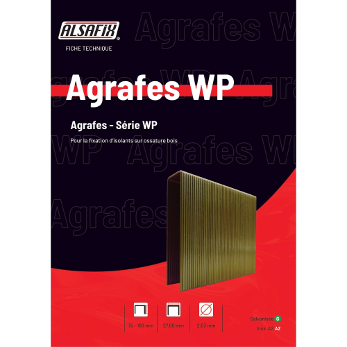 2 900 agrafes WP-75 INOX - 27 x 75 x D. 2,03 mm - 6WP759 - Alsafix