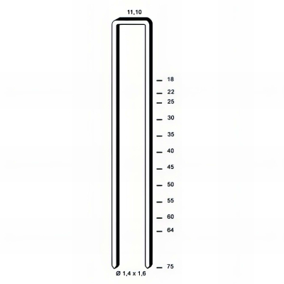 17 500 agrafes divergentes galvanisées résinées Z-25 - 11,1 x 25 x D. 1,4 x 1,6 mm. - 6Z-251D - Alsafix 2