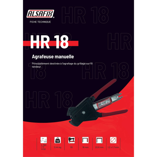 Pince agrafeuse manuelle spécial grillage HR18 - 61HR18 - Alsafix