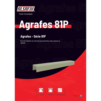 5040 agrafes polymères 81P-06 - 12,7 x 6 x D. 1,1 x 1,25 mm - 6610659 - Alsafix