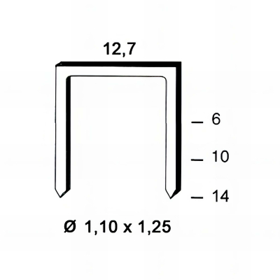 5040 agrafes polymères 81P-14 - 12,7 x 14 x D. 1,1 x 1,25 mm - 6614059 - Alsafix 2