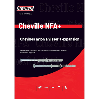 25 Chevilles À Expansion Nylon À Visser NFA+ D. 10 mm - CM10TX - Alsafix