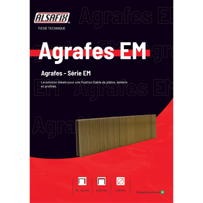 5 000 Agrafes Galvanisées Résinées Alsafix EM - 5,2 x D. 1 mm