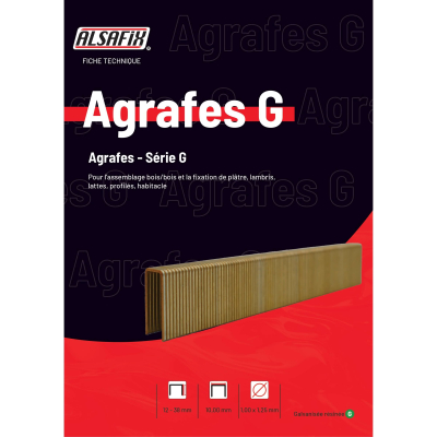5 200 Agrafes Galvanisées Résinées Alsafix G - 10 x D. 1 x 1,25 mm
