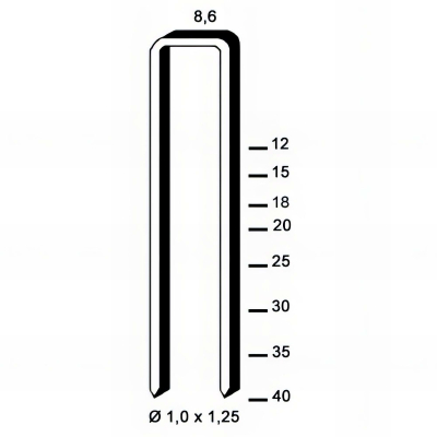 10 000 Agrafes Galvanisées Alsafix H - 8,6 x D. 1 x 1,25 mm 2