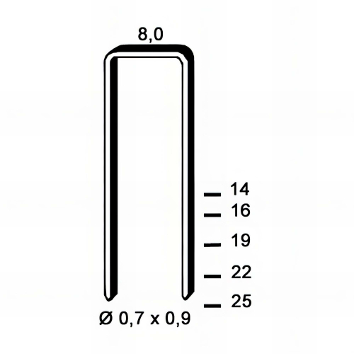 1 400 Agrafes Galvanisées Alsafix HB - 8 x D. 0,7 x 0,9 mm - 6HB