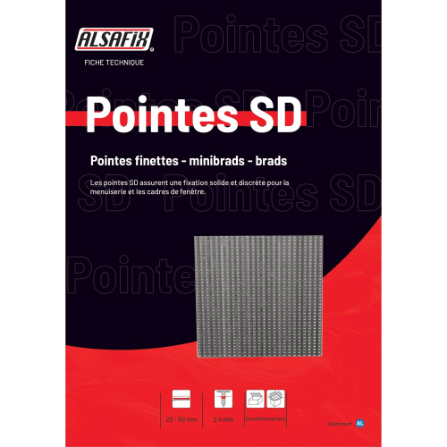 2 500 Pointes Chevilles Aluminium en Bande D. 2,4 mm SD Alsafix