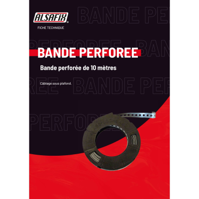 Feuillard de contreventement - bande perforée (L x l x ép) 10 m x 26 x 1,0 mm - AL-BP102610 - Alsafix 2