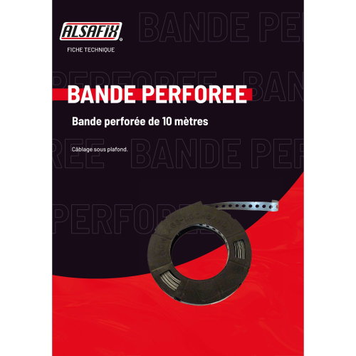 Feuillard de contreventement - bande perforée (L x l x ép) 10 m x 26 x 1,0 mm - AL-BP102610 - Alsafix