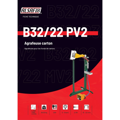Agrafeuse carton pneumatique B32/22 PV2 - B3222PV2 - Alsafix