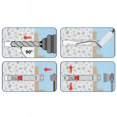 Blister de 5 chevilles métalliques à expansion charges lourdes INOX A4 GC D. 15 x M10 x Lt. 116 mm - CGC15259BL - Alsafix 2
