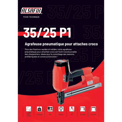 Agrafeuse pneumatique pour attaches croco 35/25 P1 - 033349 - Alsafix 2