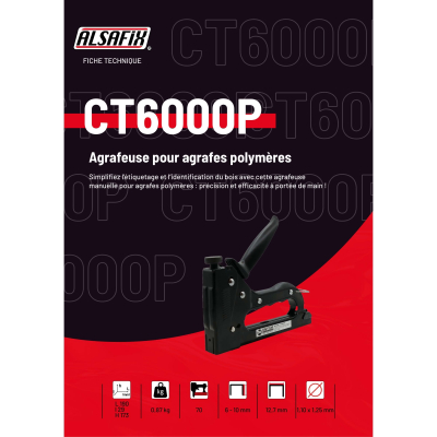 Agrafeuse manuelle pour agrafes polymères CT6000P - 1006111 - Alsafix