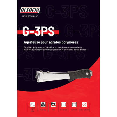 Marteau agrafeur manuel pour agrafes polymères G-3PS - 1006320 - Alsafix 2