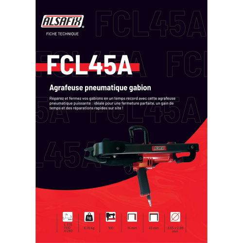 Agrafeuse pneumatique F CL45 - Spécial Gabion - 101FCL45A - Alsafix