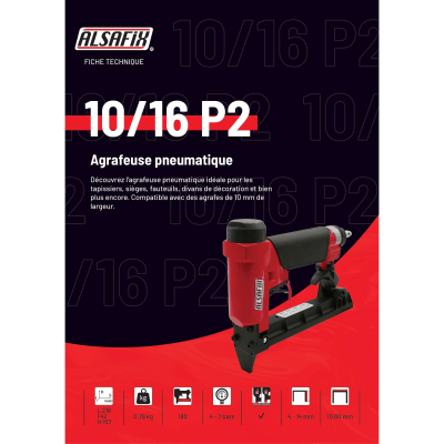 Agrafeuse pneumatique 10/16 P2 pour agrafes VF de 4 à 14 mm - 101S1416 - Alsafix 2