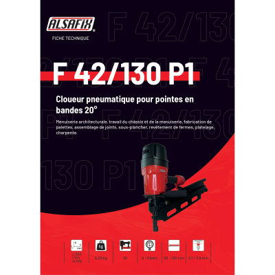 Cloueur pneumatique pour pointes en bande 20° F 42/130 P1 - 12A22130 Alsafix 2
