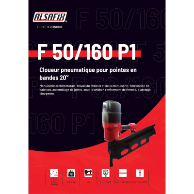 Cloueur pneumatique pour pointes en bande 20° F 50/160 P1 - 12A22160 Alsafix 2