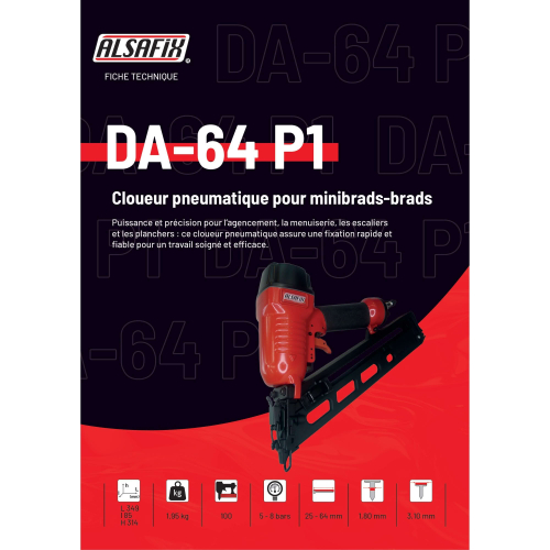 Cloueur pneumatique de finition DA-64 P1 - 12A3464 Alsafix