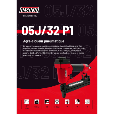 Agra-cloueur pneumatique 05J/32 P1 - 12BS32PA - Alsafix