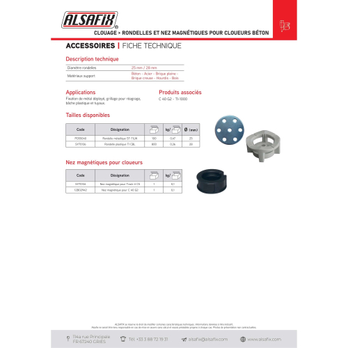 Nez magnétique pour cloueur C 40 G1 - 12B02942 Alsafix