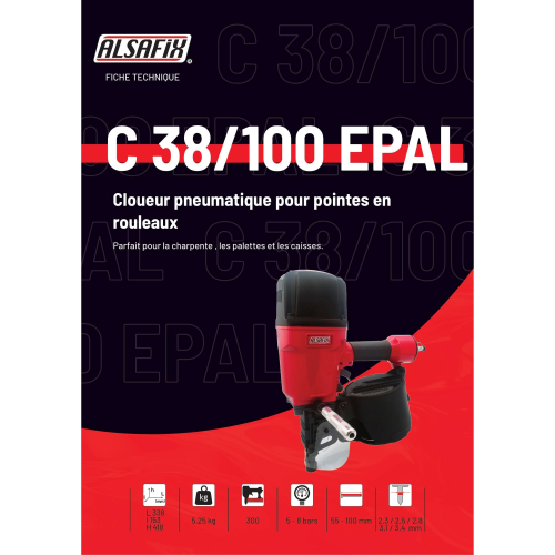 Cloueur pneumatique pour pointes en rouleaux C 38/100 EPAL - 12C38100 Alsafix
