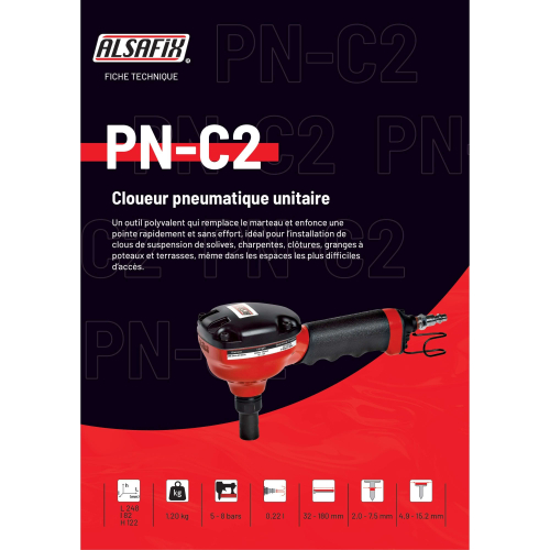 Cloueur à main pneumatique PN-C2 - 12PNC2W Alsafix