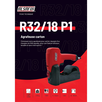 Agrafeuse carton pneumatique R32/18 P1 - 12R32P1 - Alsafix