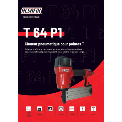 Cloueur pneumatique de finition T 64 P1 - 12T2264 Alsafix